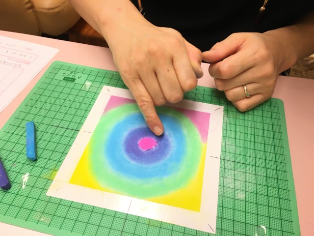 アロマ曼荼羅作製中