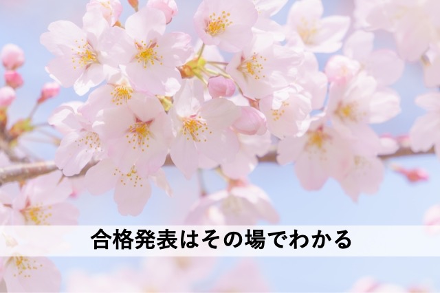 合格発表はその場でわかる